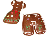 Eine Geschenkidee aus dem Hause Franz Tausch, Ischler Lebkuchen: Lebkuchen-Dirndl und Lederhose