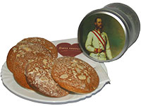 Geschenkidee fr Freunde der Monarchie: Lebkuchendose mit einem Bild von Kaiser Franz Josef I.