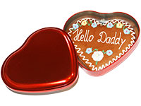 Lebkuchenherz "Hello Daddy" in roter Dose