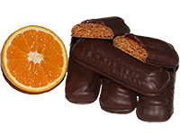 Orangenstangerl: Ischler Lebkuchen mit Orangenmark und Schokoladen-Überzug