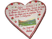 Lebkuchen-Riesenherz mit weier Auflage