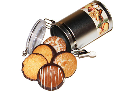 Weihnachtliche Bgelverschlussdose mit Ischler Kstlichkeiten