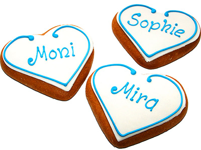 Lebkuchenherz als Tischkrtchen
