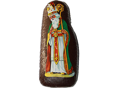 Lebkuchen-Nikolaus mit Schokoberzug